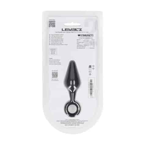 Silicone Anal Plug with Loop - S - Black