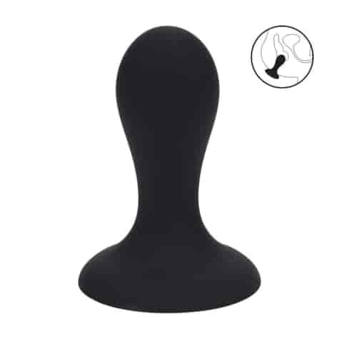 Single Rattle Liquid Silicone Anal Plug - S - Black
