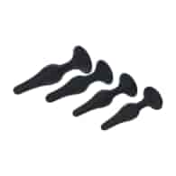 Slim Silicone Anal Plug Set of 4 - S/M/L/XL - Black