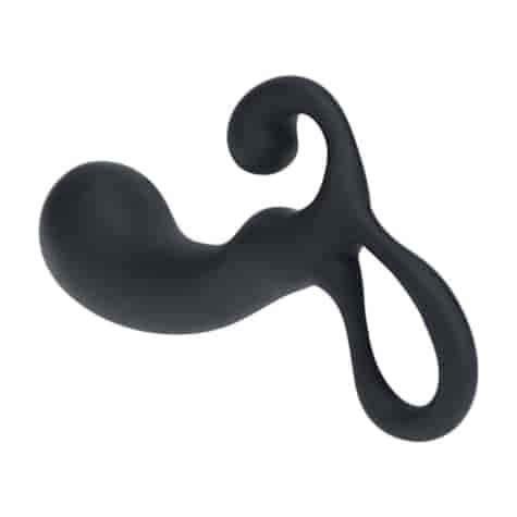Bulb with Loop Silicone Prostate Massager - L - Black