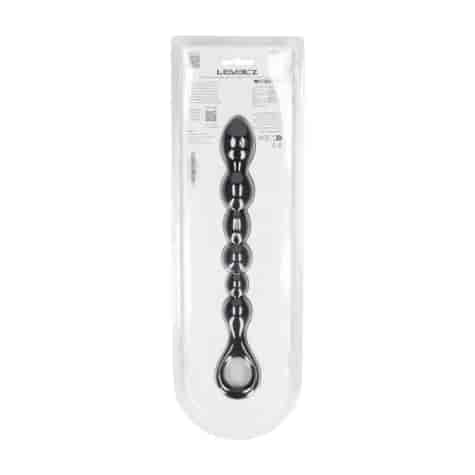 Beaded Snake Silicone Anal Probe with Loop - Black