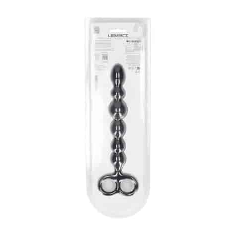 Beaded Silicone Anal Probe with Double Loop - Black