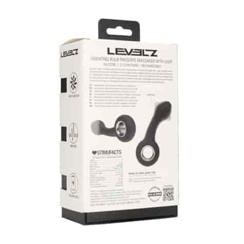 Vibrating Bulb Silicone Prostate Massager with Loop - Black