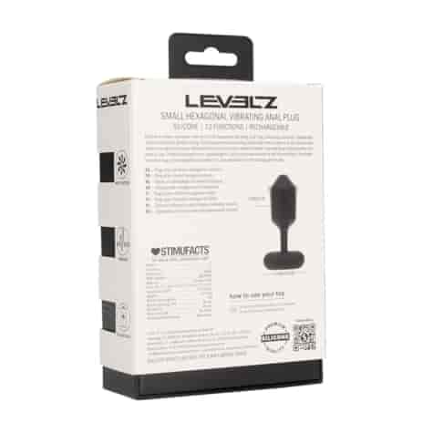 Hexagonal Vibrating Silicone Anal Plug - S - Black