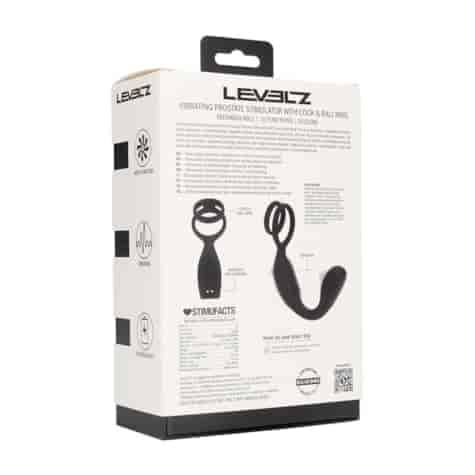 Vibrating Silicone Prostate Stimulator with Cock and Ball Ring - Black