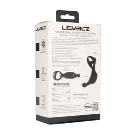 Vibrating Silicone Prostate Stimulator with Tri O Cockring - Black