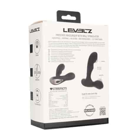 Vibrating and Tapping Silicone Prostate Massager with Ball Stimulator - Black