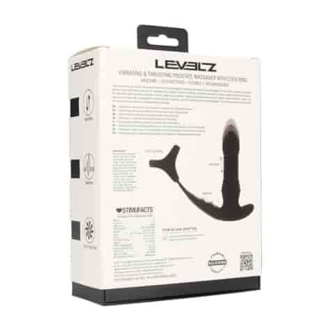 Vibrating and Thrusting Silicone Prostate Massager with Tri O Cockring - Black