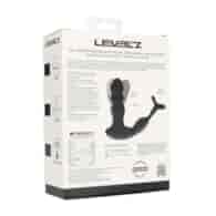 Dual Vibrating Remote Rotating Head Silicone Prostate Stimulator with Cock and Ball Ring - Black
