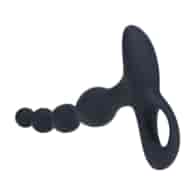 Remote Control Beaded Vibrating Silicone Anal Plug - Black
