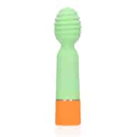 Ribbed Mini Vibrator with USB Charger - Spring Sage