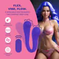 Dual-ended Bendable Vibe with Remote Control - Purple