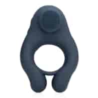Vibrating Cockring with Clitoris Stimulation - Indigo Blue