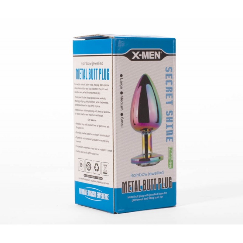 Korek analny Secret Shine Rainbow 8,2cm X-MEN — zdjęcie 6