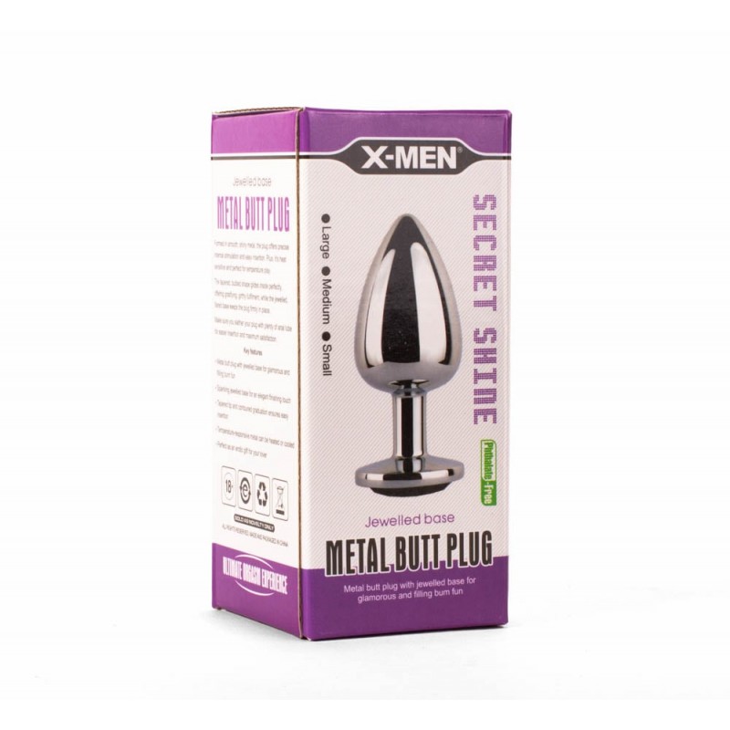 Korek analny Secret Shine Black Jewell 9,5cm X-MEN — zdjęcie 7