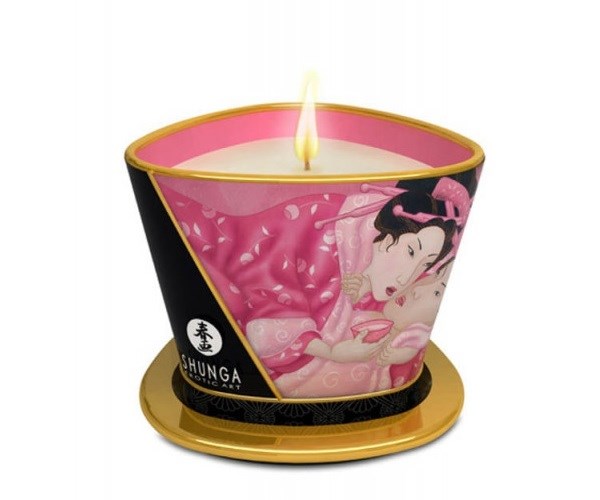 Świeca do masażu Aphrodisia Rose Petals 170ml Shunga — zdjęcie 2