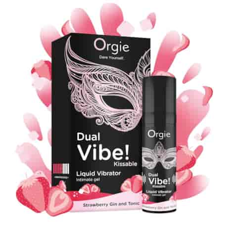 Orgie Dual Vibe! Strawberry Gin And Tonic Kissable Arousal Intimate Gel