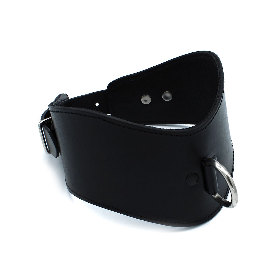 Kiotos Leather Contoured Black Leather Collar with D-Ring — zdjęcie 2