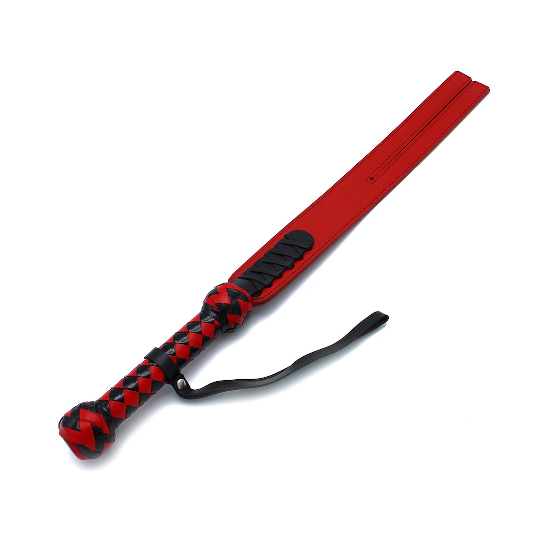 Kiotos Leather Black & Red Leather Y-Paddle Whip — zdjęcie 2