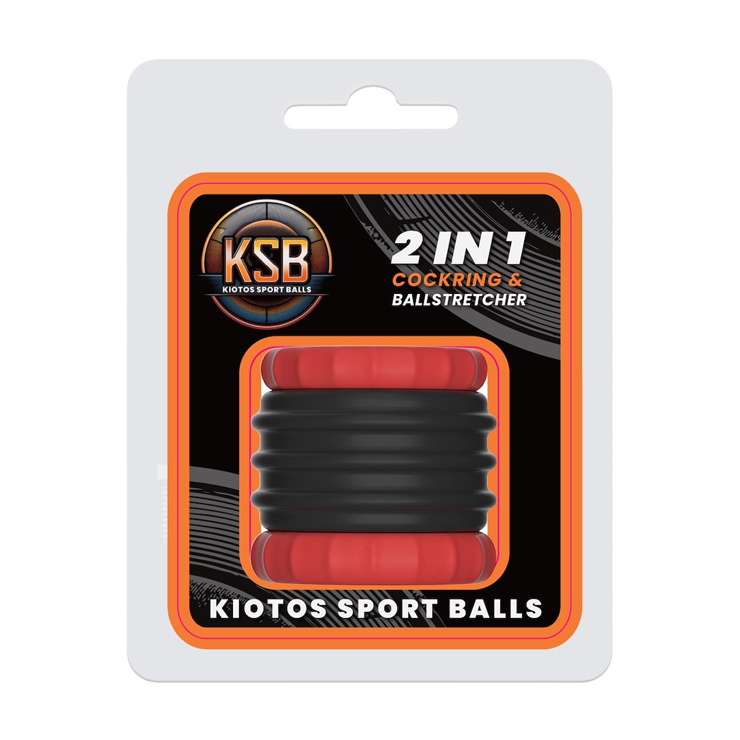 Kiotos Sport Balls 2 in 1 Silicone Cockring & Stretcher Black — zdjęcie 2
