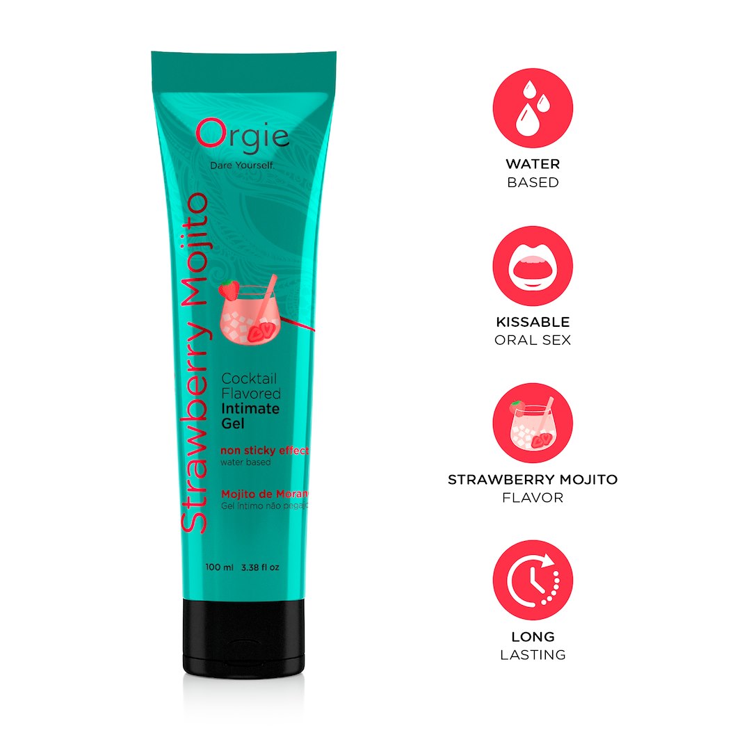 Lube Tube Cocktail Strawberry Mojito Water-Based Kissable Intimate Gel Strawberry Mojito Cocktail Flavor 100ml — zdjęcie 2
