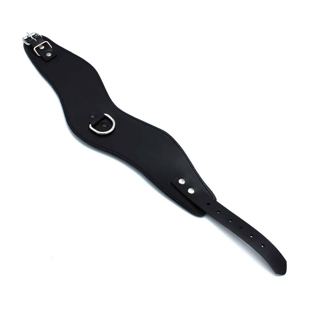 Kiotos Leather Contoured Black Leather Collar with D-Ring — zdjęcie 3