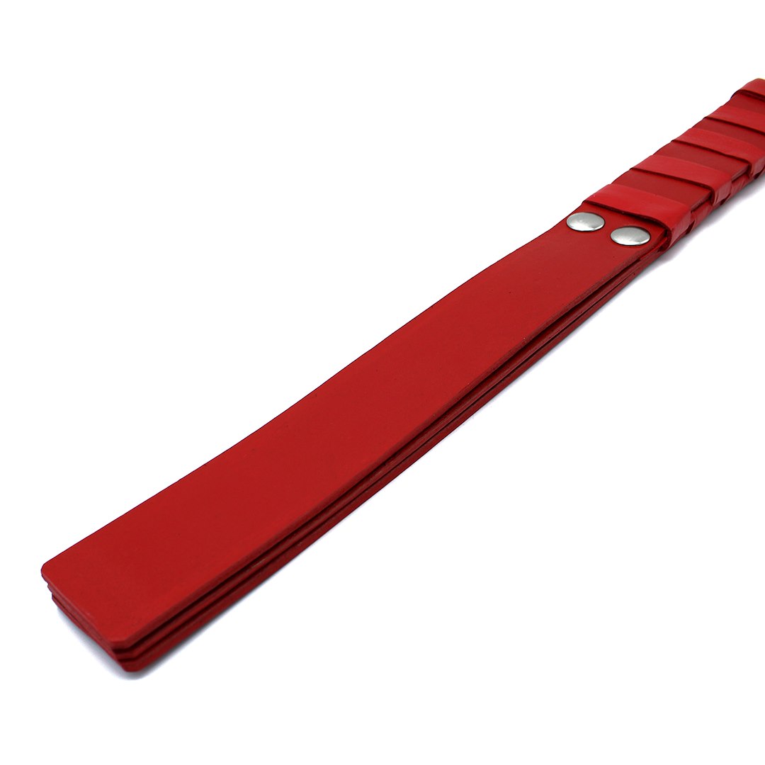 Kiotos Leather Red Leather Paddle with Silver D-Ring Handle — zdjęcie 3