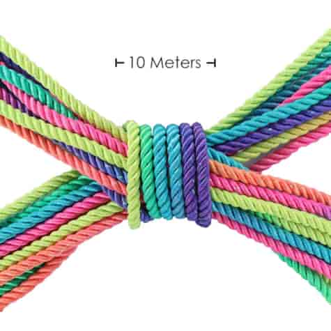 Polyester Bondage Rope - 32.8 ft / 10 m - Multicolor Bright