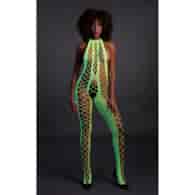 Bodystocking with Halterneck - One Size - Neon Green