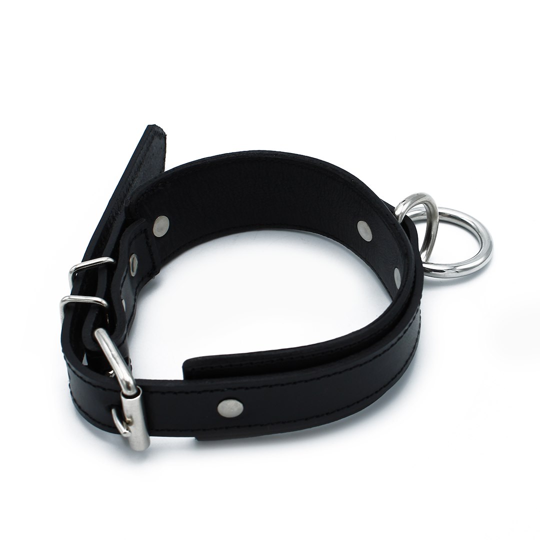 Kiotos Leather Black Leather Collar big O-Ring — zdjęcie 4