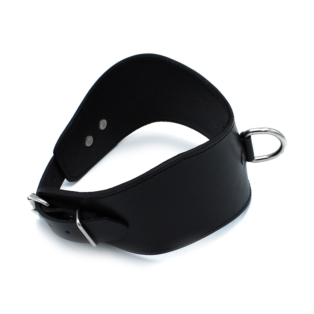 Kiotos Leather Contoured Black Leather Collar with D-Ring — zdjęcie 4