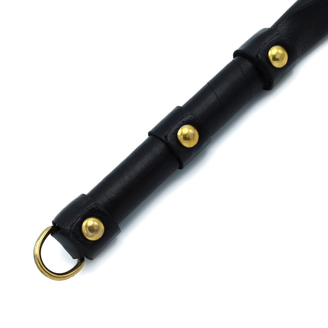 Kiotos Leather Black Leather Single Flap Whip Gold D-Ring — zdjęcie 4