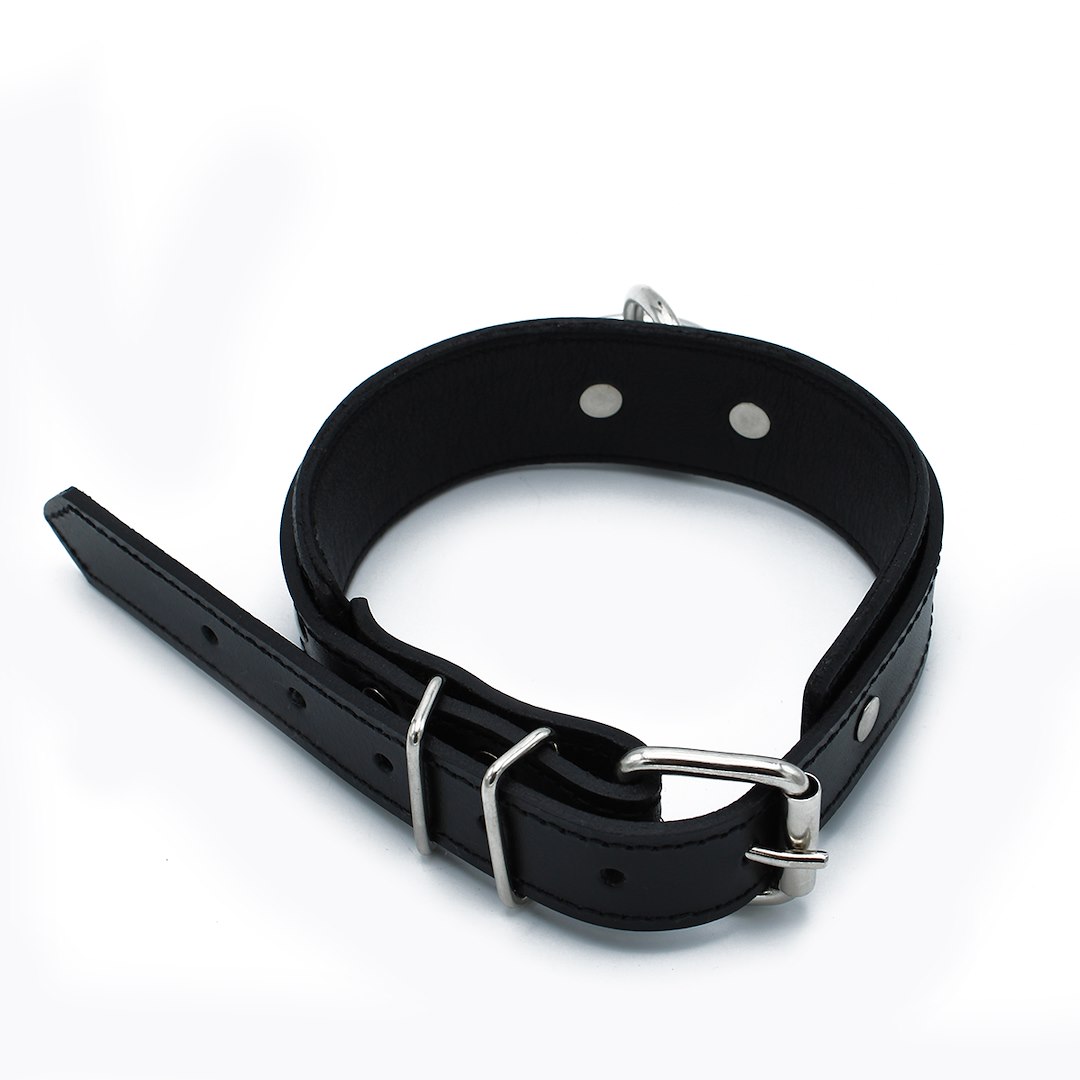 Kiotos Leather Black Leather Collar big O-Ring — zdjęcie 5