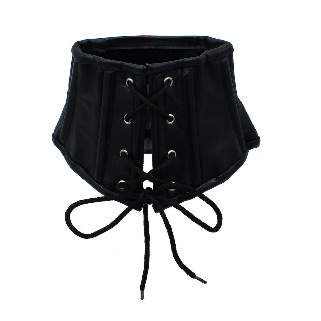 Kiotos Leather Black Leather Lace-Up Corset Collar — zdjęcie 5