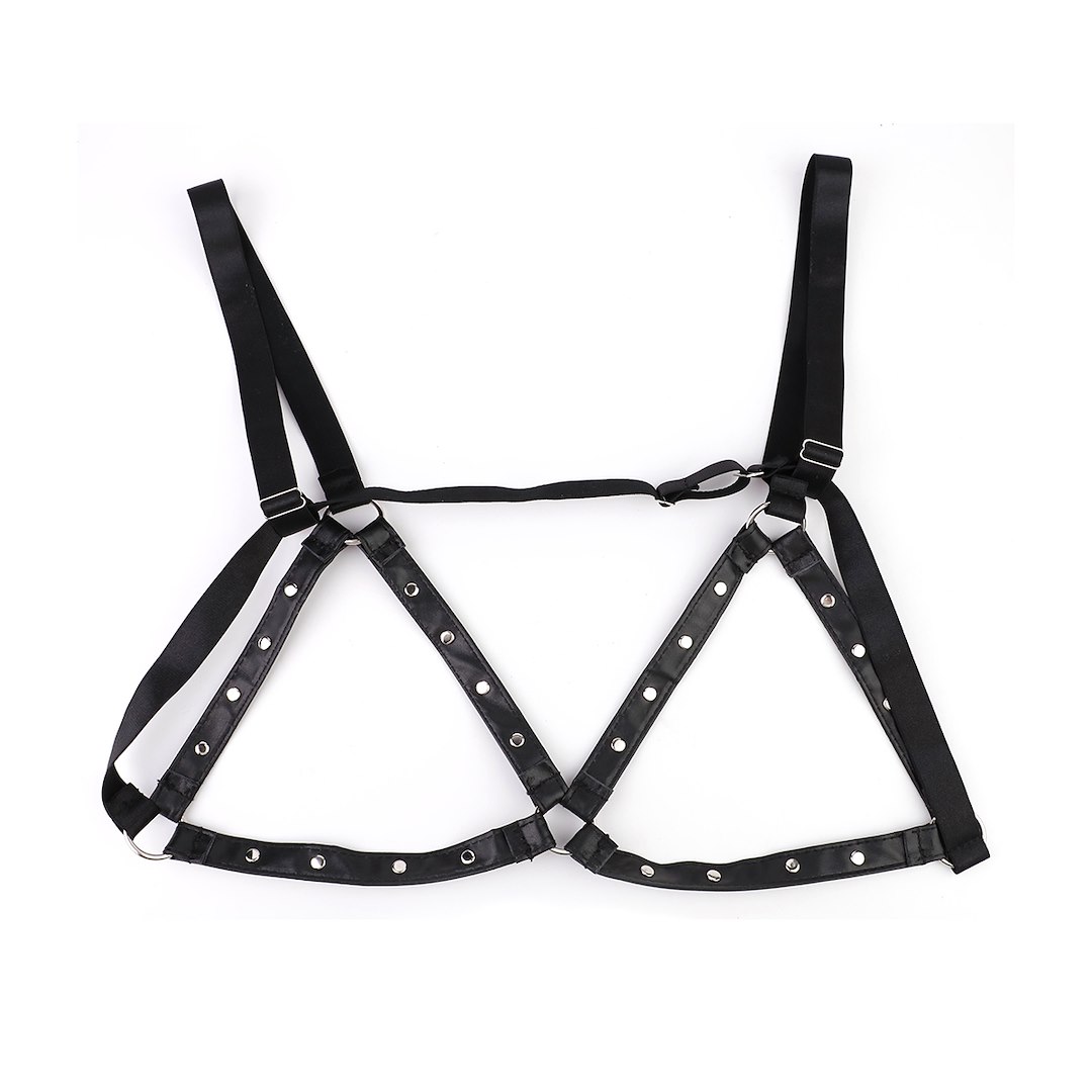 Kiotos BDSM Hexagon Nipple Clamps Bells & Leather Harness — zdjęcie 5