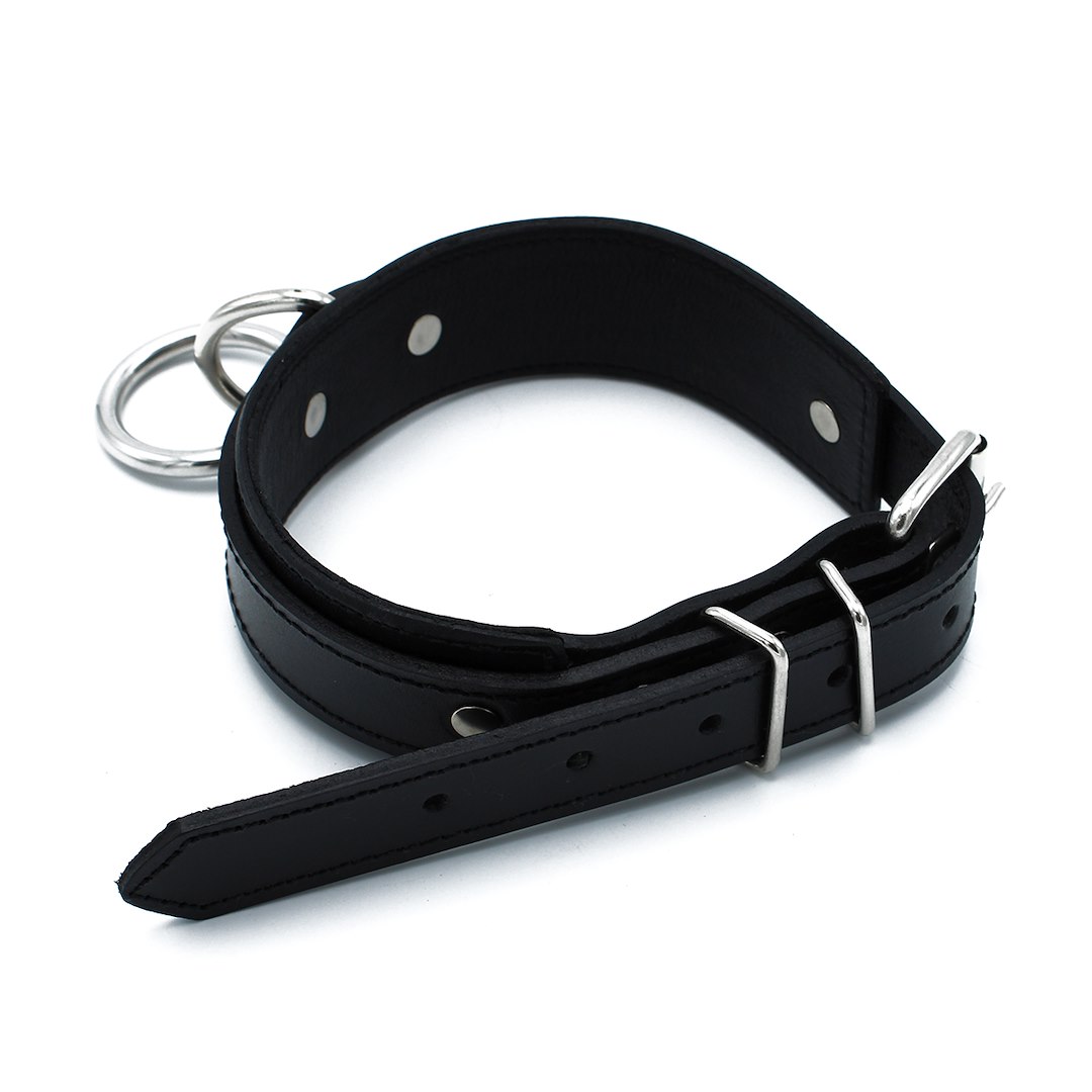 Kiotos Leather Black Leather Collar big O-Ring — zdjęcie 6