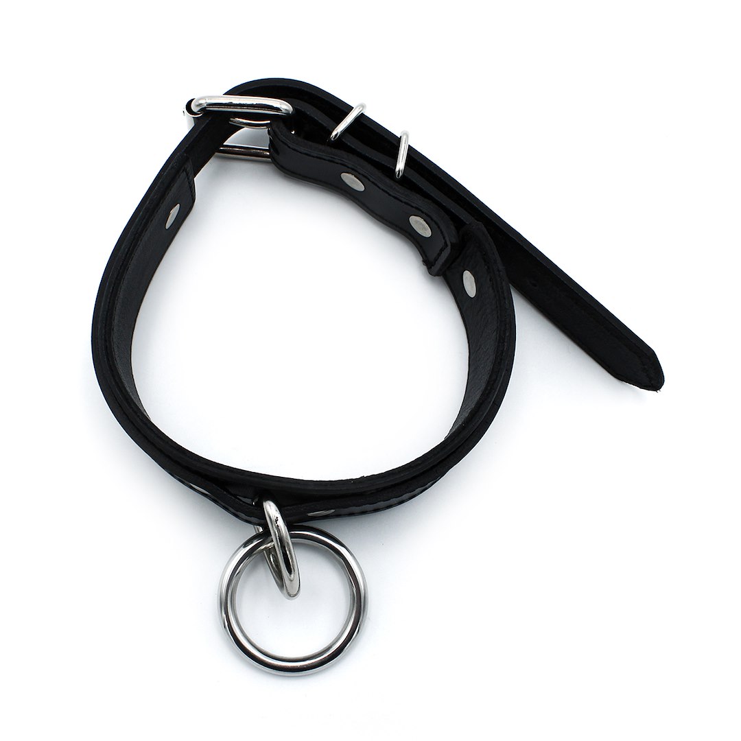 Kiotos Leather Black Leather Collar big O-Ring — zdjęcie 8