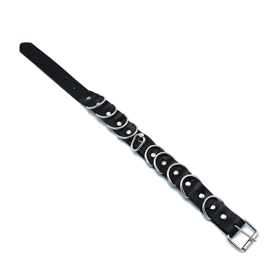 Kiotos Leather Black Leather Collar Multi-D-Rings — zdjęcie 8