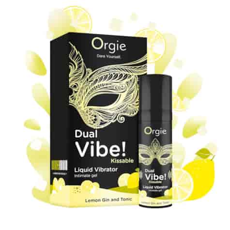 Orgie Dual Vibe! Lemon Gin And Tonic Kissable Arousal Intimate Gel