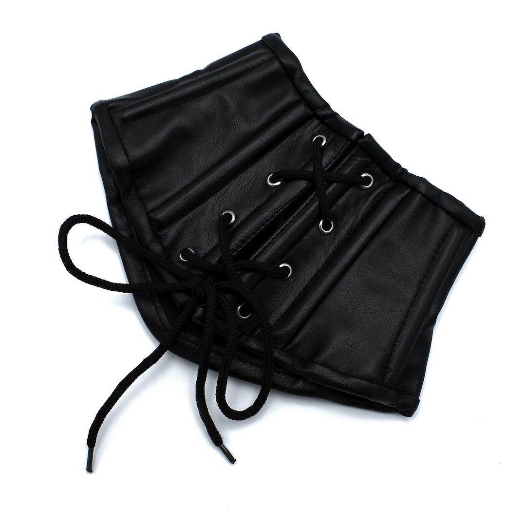 Kiotos Leather Black Leather Lace-Up Corset Collar — zdjęcie 9