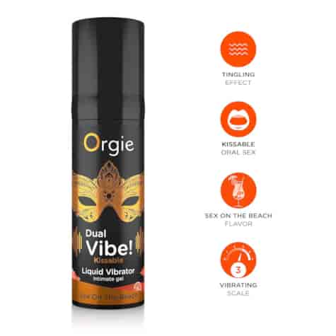 Orgie Dual Vibe! Sex On The Beach Kissable Arousal Intimate Gel