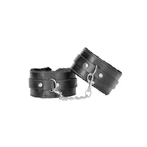 Plush Bonded Leather Ankle Cuffs