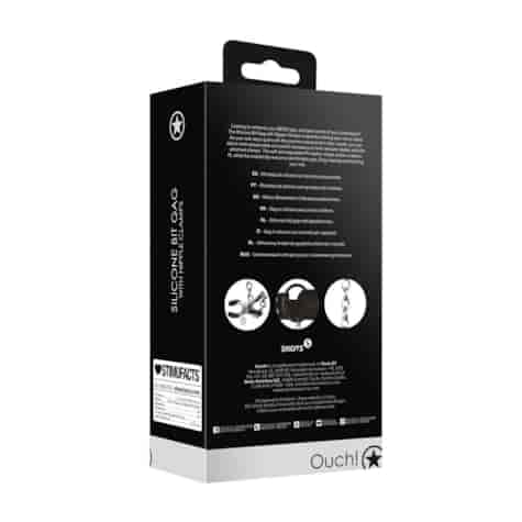 Silicone Bit Gag with Nipple Clamps - Black