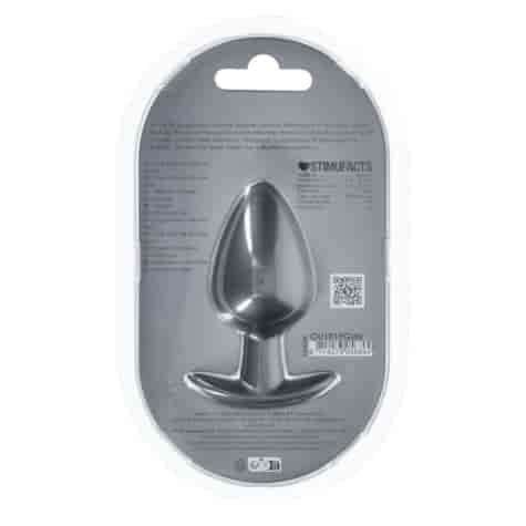 Smooth Silicone Anal Plug - Large - 3.5 / 8,9 cm - Gunmetal