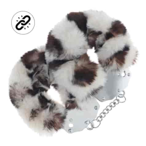 Heavy-duty Fluffy Handcuffs - Snow Leopard