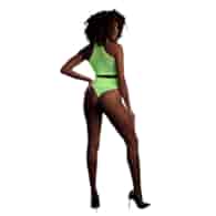 Turtle Neck and High Waist Slip - One Size - Neon Green