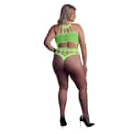 Body with Grecian Neckline - Plus Size - Neon Green