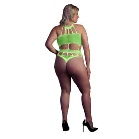 Body with Grecian Neckline - Plus Size - Neon Green