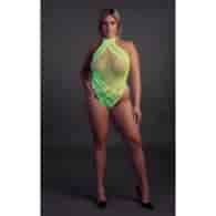 Body with Halter Neck - Plus Size - Neon Green
