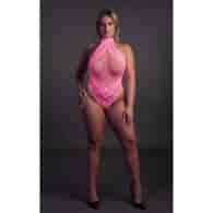 Body with Halter Neck - Plus Size - Neon Pink